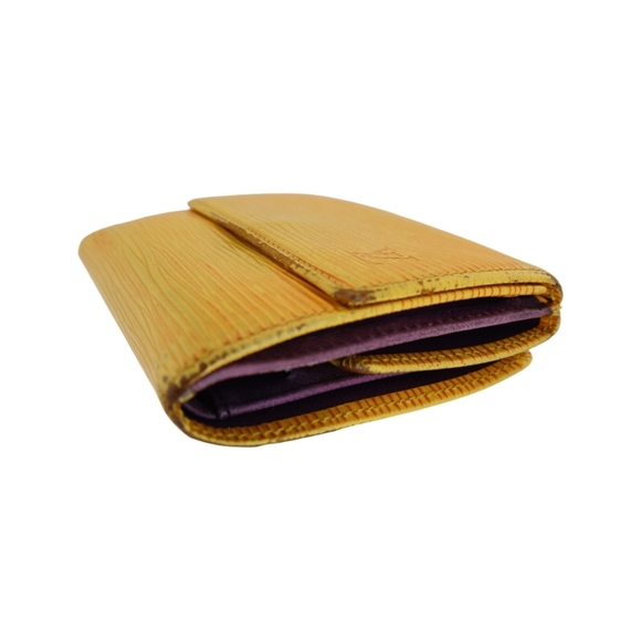 LV LOUIS Vuitton LA KOBE Edition Yellow Purple Epi Leather compact Wallet - Picture 5 of 12